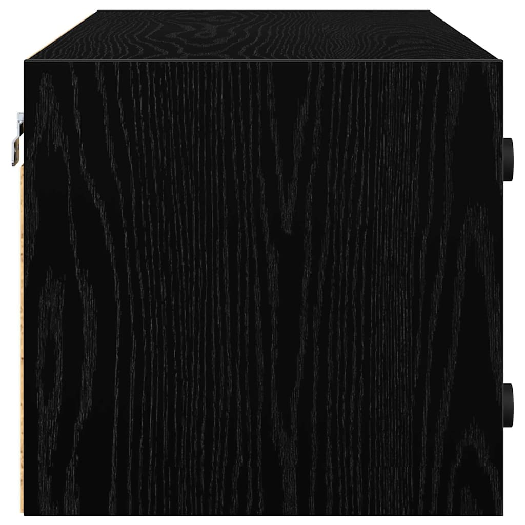 Wandkast Zwart Eiken 102 x 37 x 35 cm Bewerkt hout is nu te koop bij PeponiXL, paradijselijk wonen!