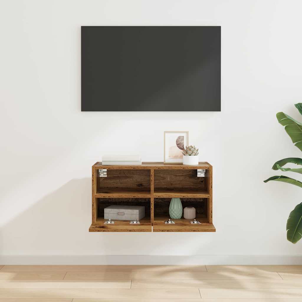 TV Wandkast Oud Hout 60 x 30 x 30 cm Bewerkt hout is nu te koop bij PeponiXL, paradijselijk wonen!