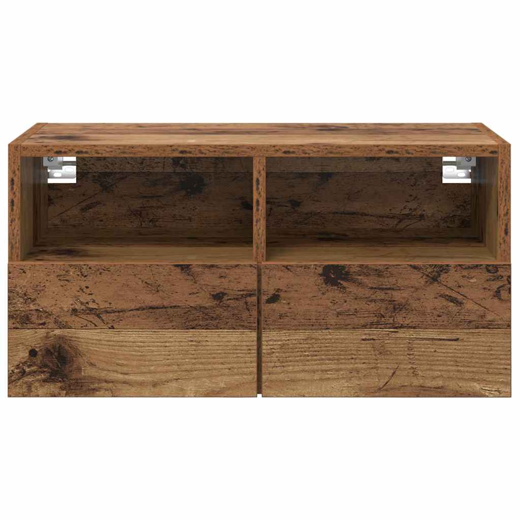 TV Wandkast Oud Hout 60 x 30 x 30 cm Bewerkt hout is nu te koop bij PeponiXL, paradijselijk wonen!