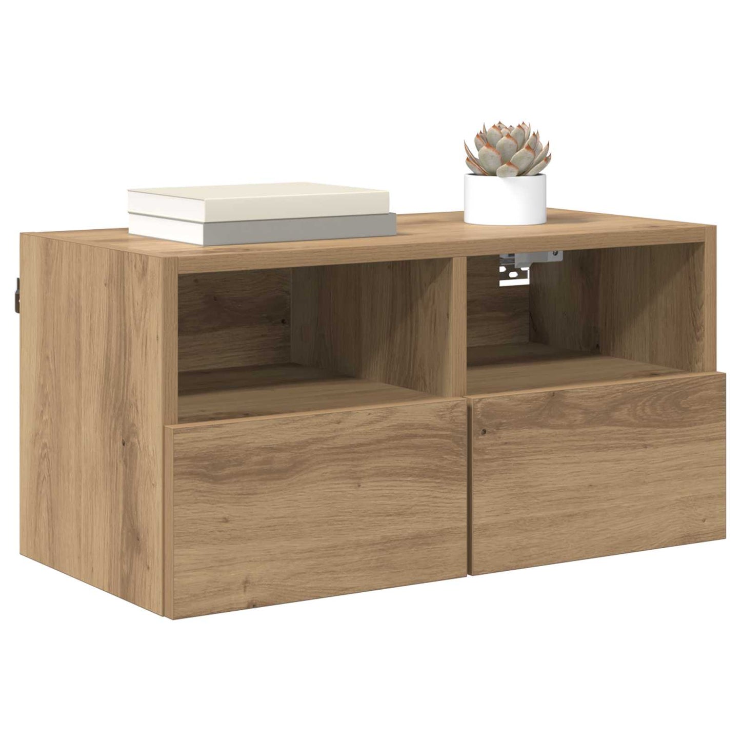 TV Wandkast 60 x 30 x 30 cm Artisan Eiken Bewerkt hout is nu te koop bij PeponiXL, paradijselijk wonen!