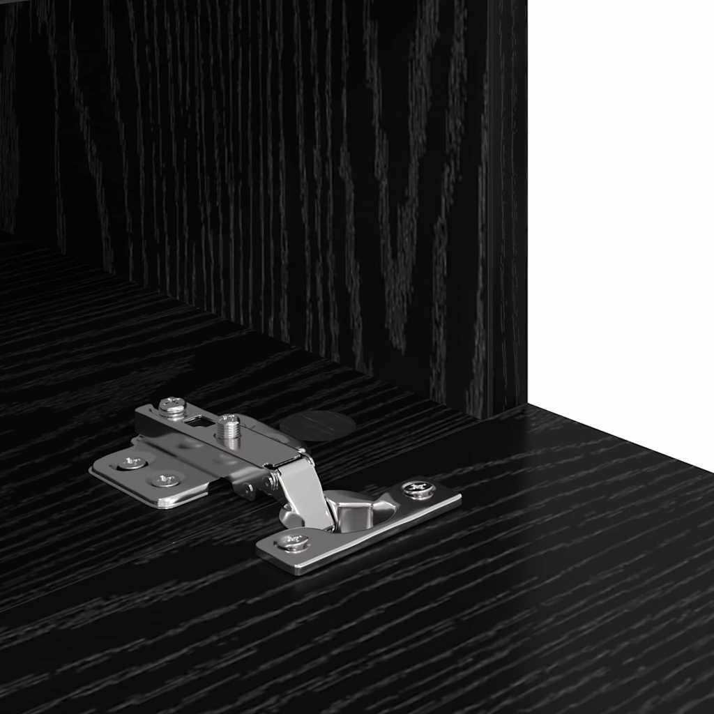 TV Wandkasten 2 pcs Zwart Eiken 60 x 30 x 30 cm Bewerkt hout is nu te koop bij PeponiXL, paradijselijk wonen!