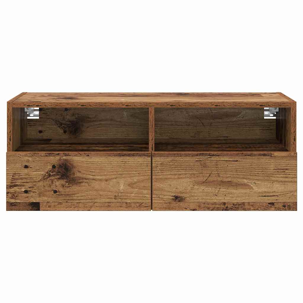 TV Wandkast Oud Hout 80 x 30 x 30 cm Bewerkt hout is nu te koop bij PeponiXL, paradijselijk wonen!