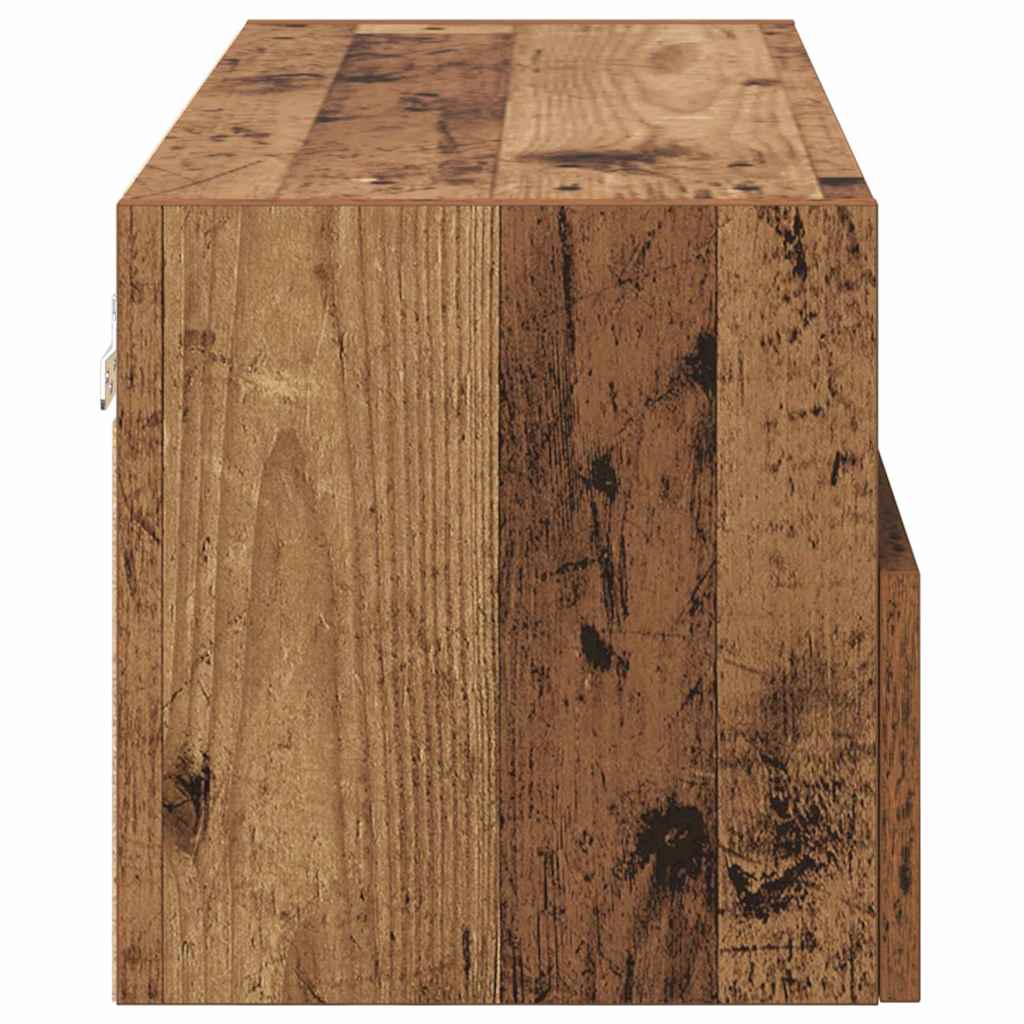TV Wandkast Oud Hout 80 x 30 x 30 cm Bewerkt hout is nu te koop bij PeponiXL, paradijselijk wonen!