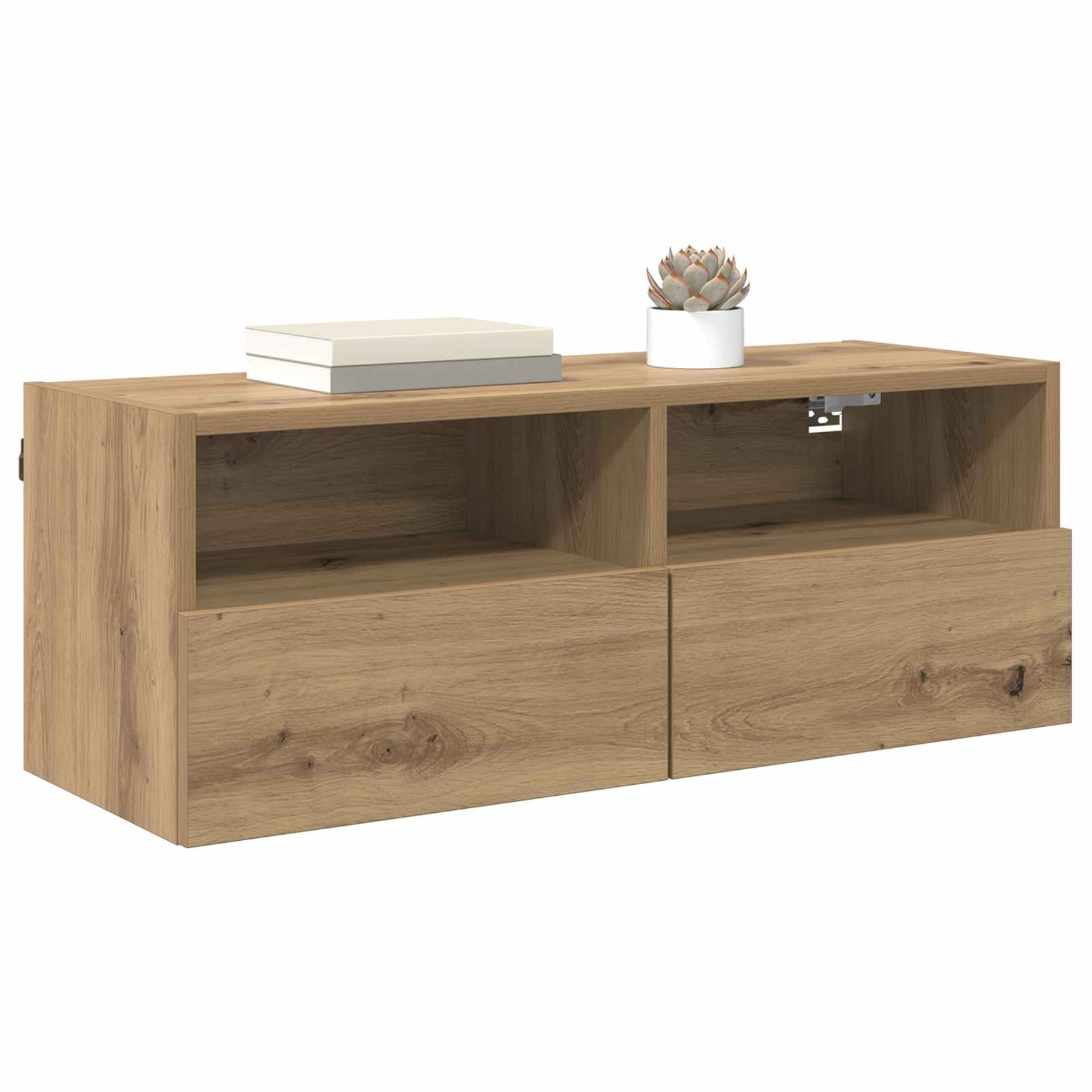 TV Wandkast 80 x 30 x 30 cm Artisan Eiken Bewerkt hout is nu te koop bij PeponiXL, paradijselijk wonen!