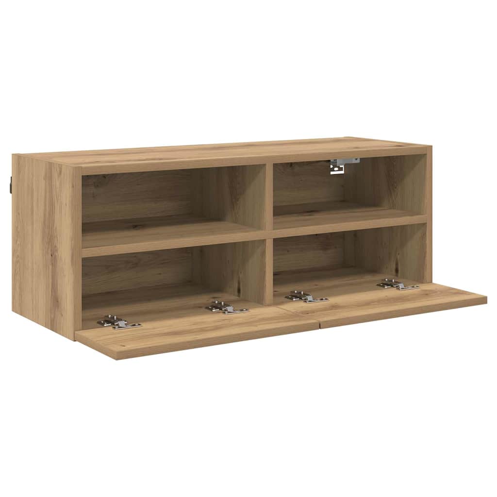 TV Wandkasten 2 pcs Artisan Eiken 80 x 30 x 30 cm Bewerkt hout is nu te koop bij PeponiXL, paradijselijk wonen!
