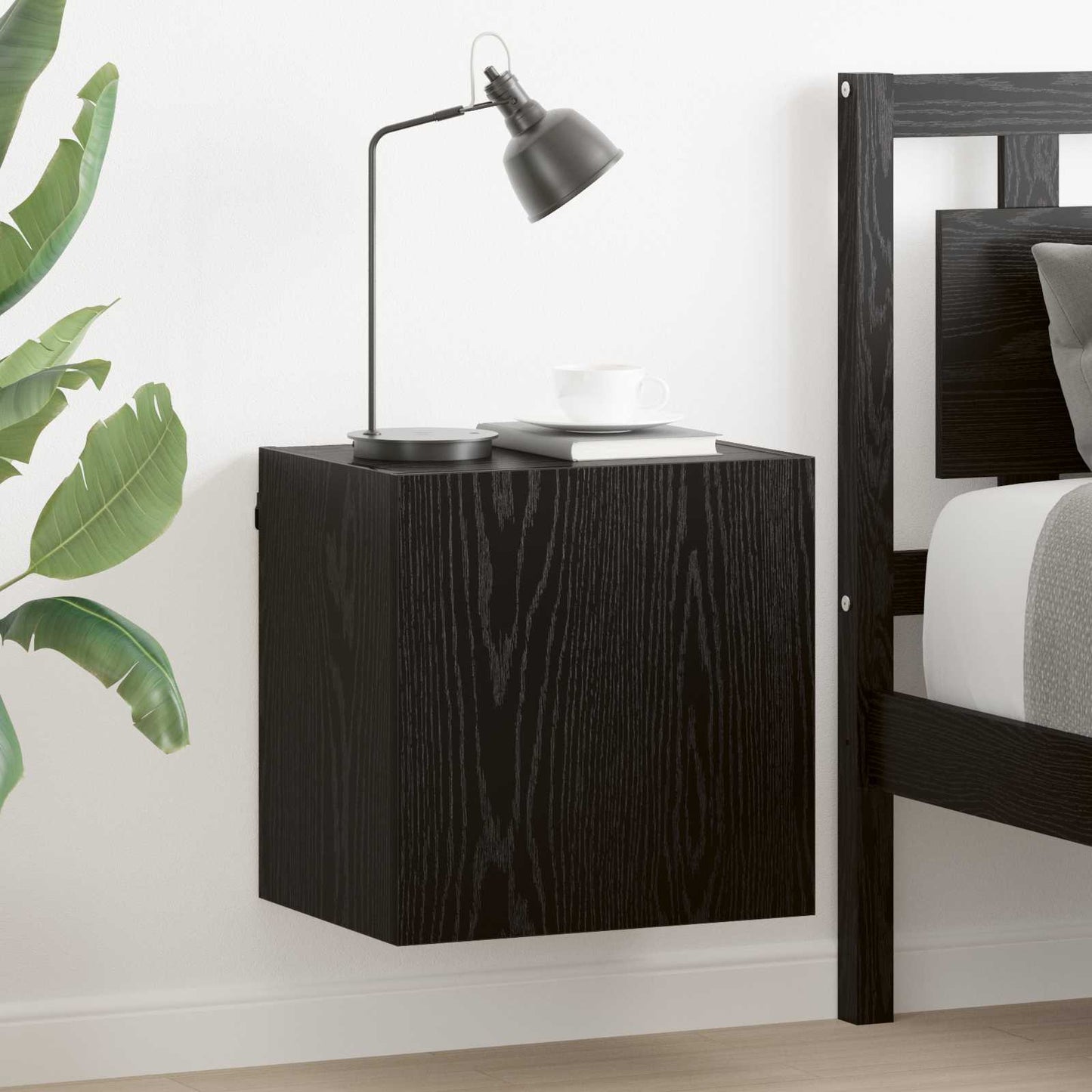 TV Wandkast Zwart Eiken 40,5x30x40cm Bewerkt hout is nu te koop bij PeponiXL, paradijselijk wonen!