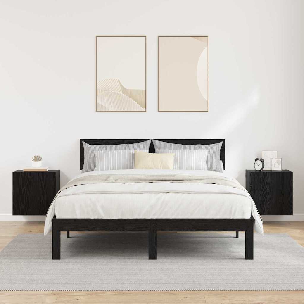 TV Wandkasten 2 pcs Zwart Eiken 40,5x30x40cm Bewerkt hout is nu te koop bij PeponiXL, paradijselijk wonen!