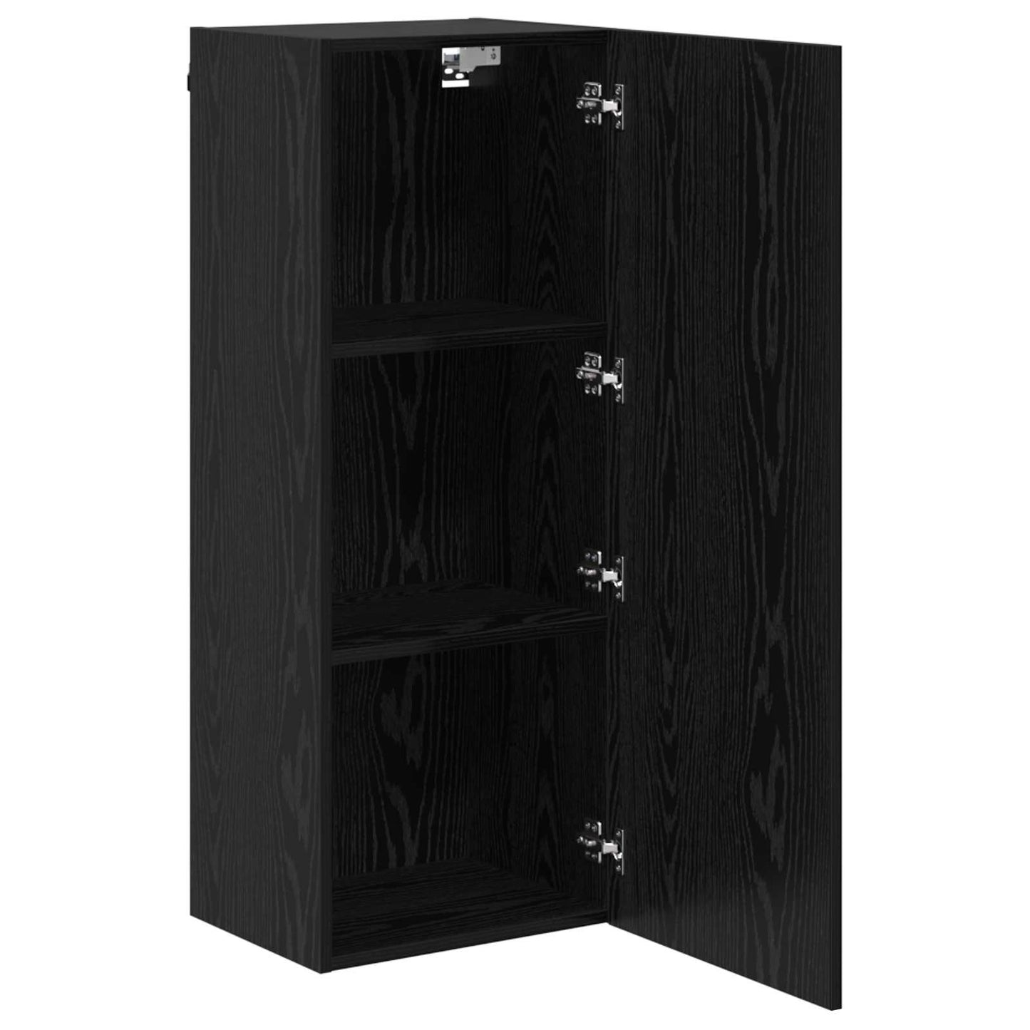 TV Wandkast Zwart Eiken 40,5 x 30 x 102 cm Bewerkt hout is nu te koop bij PeponiXL, paradijselijk wonen!