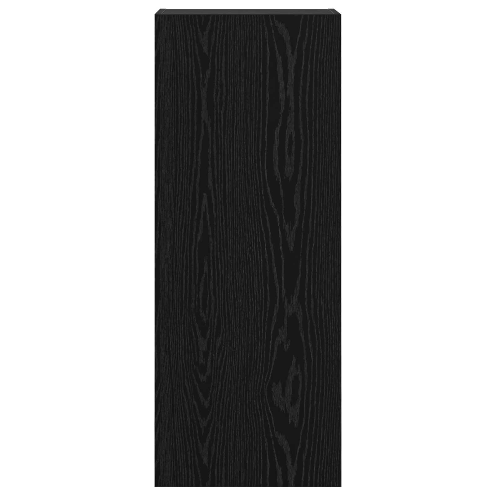 TV Wandkast Zwart Eiken 40,5 x 30 x 102 cm Bewerkt hout is nu te koop bij PeponiXL, paradijselijk wonen!