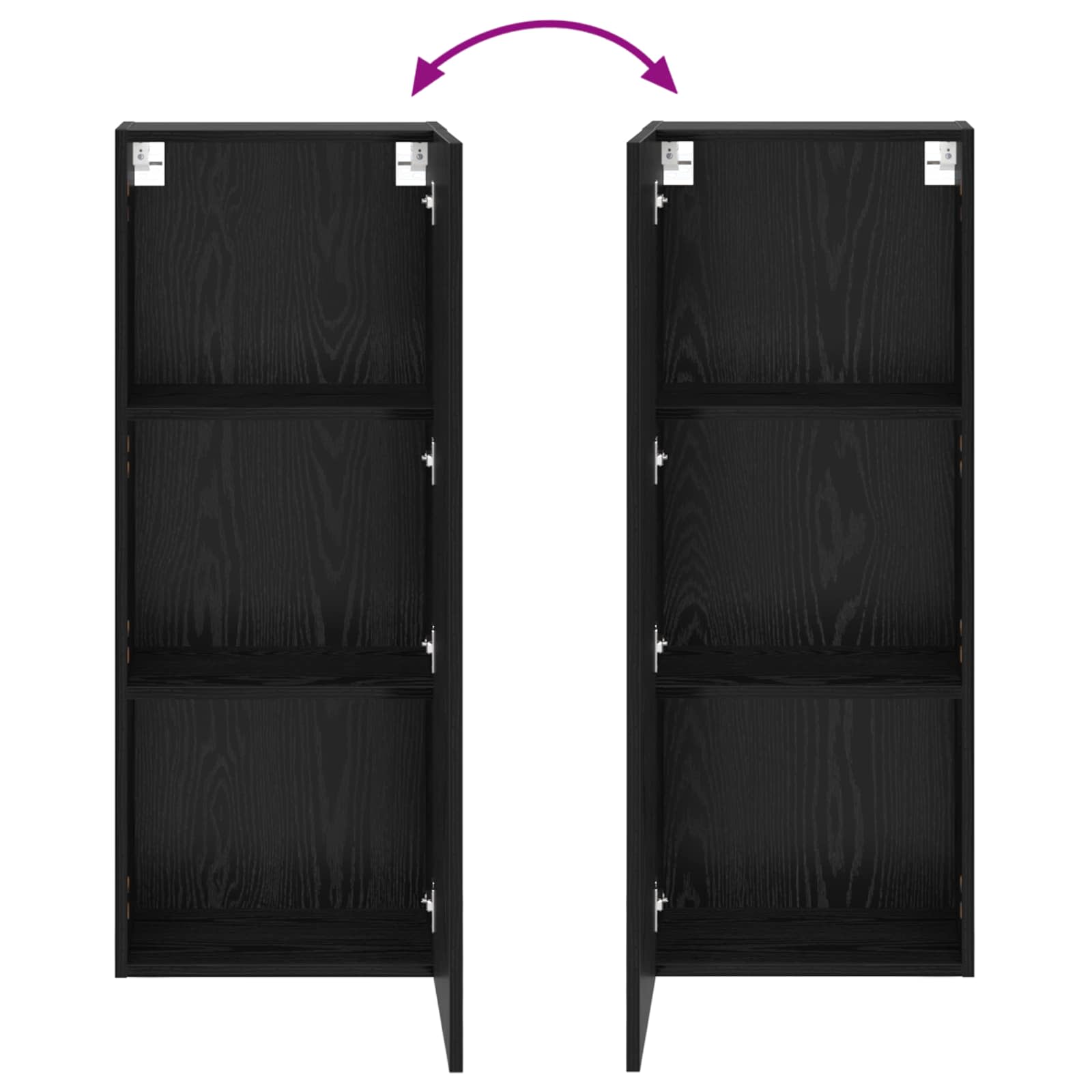 TV Wandkast Zwart Eiken 40,5 x 30 x 102 cm Bewerkt hout is nu te koop bij PeponiXL, paradijselijk wonen!