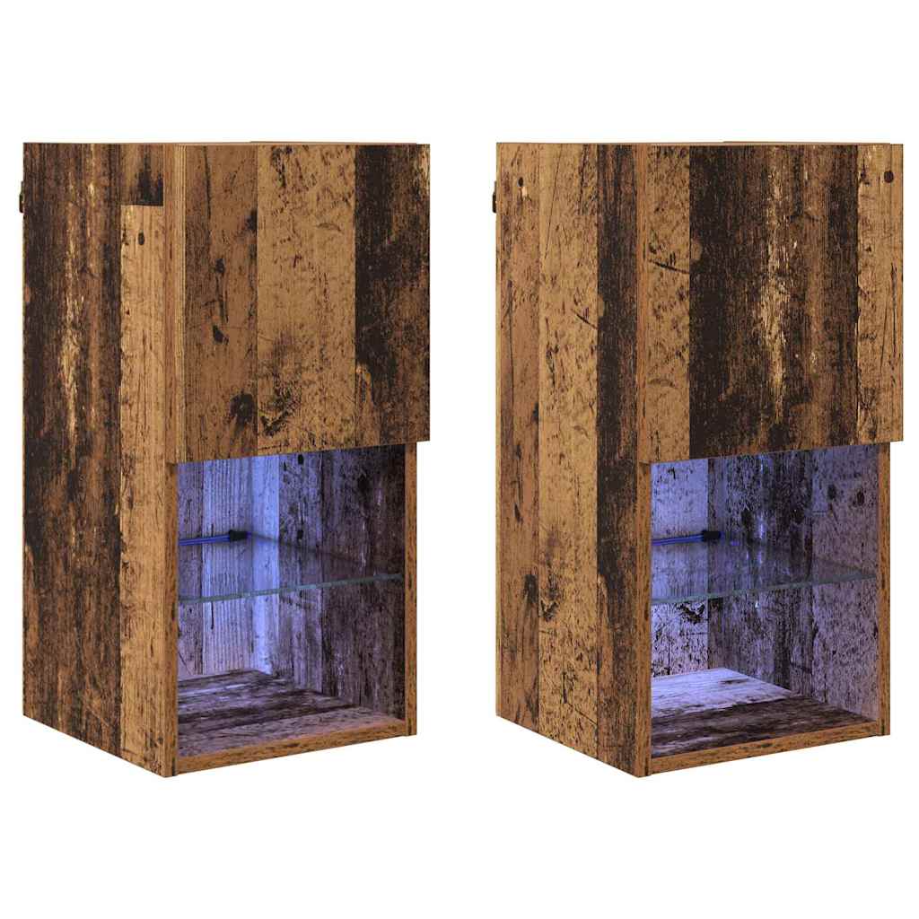 Wandgemonteerde TV-kasten 2 pcs Oudhout 30,5 x 30 x 60 cm is nu te koop bij PeponiXL, paradijselijk wonen!