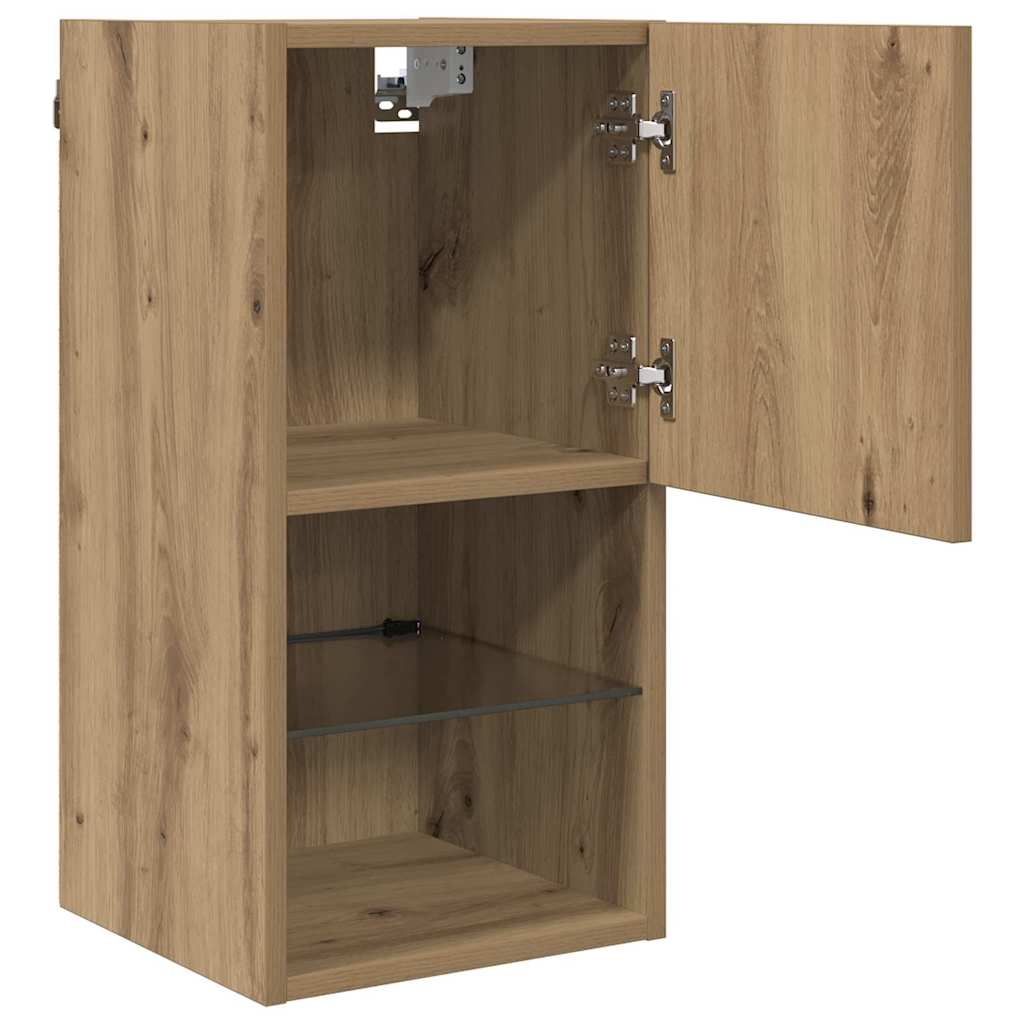 Wandgemonteerde TV-kasten 2 pcs Artisan Eiken 30,5 x 30 x 60 cm is nu te koop bij PeponiXL, paradijselijk wonen!
