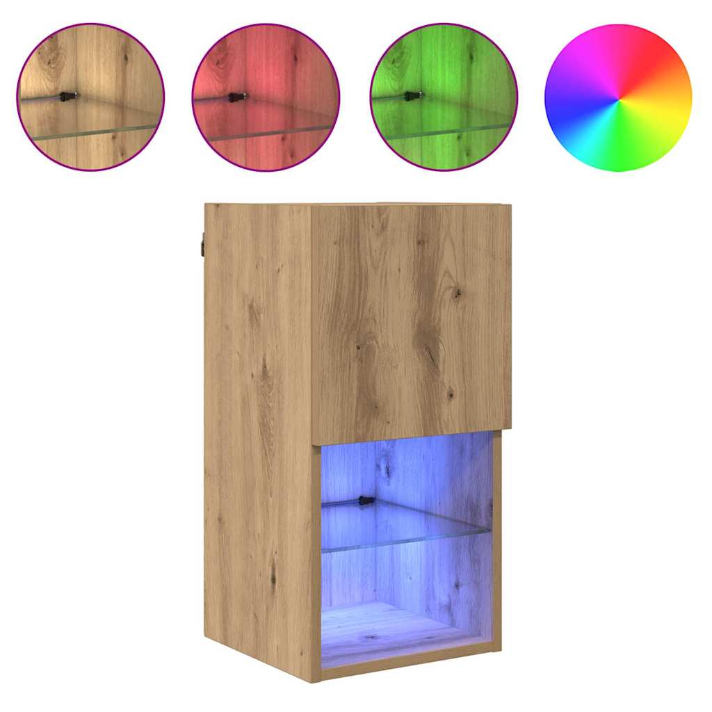 Wandgemonteerde TV-kasten 2 pcs Artisan Eiken 30,5 x 30 x 60 cm is nu te koop bij PeponiXL, paradijselijk wonen!