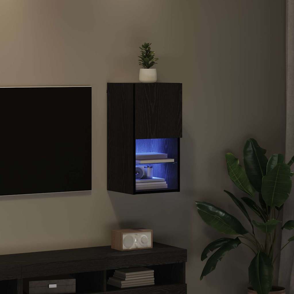 Wandgemonteerd tv-meubel Zwart Eiken 30,5 x 30 x 60 cm is nu te koop bij PeponiXL, paradijselijk wonen!