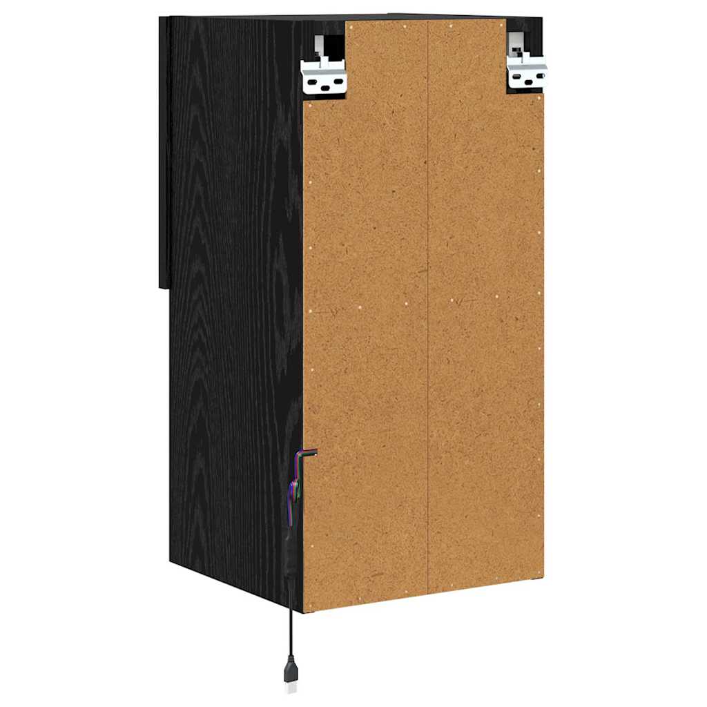 Wandgemonteerde TV-kasten 2 pcs Zwart Eiken 30,5 x 30 x 60 cm is nu te koop bij PeponiXL, paradijselijk wonen!