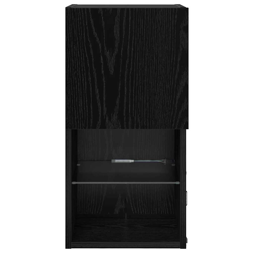 Wandgemonteerde TV-kasten 2 pcs Zwart Eiken 30,5 x 30 x 60 cm is nu te koop bij PeponiXL, paradijselijk wonen!
