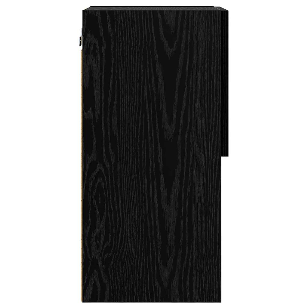 Wandgemonteerde TV-kasten 2 pcs Zwart Eiken 30,5 x 30 x 60 cm is nu te koop bij PeponiXL, paradijselijk wonen!