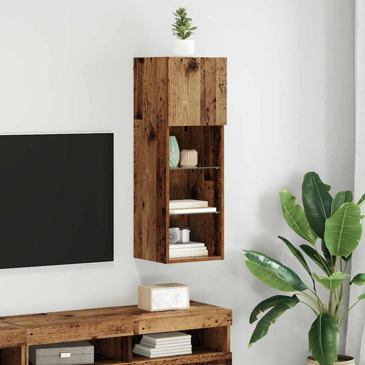 Wandgemonteerd tv-meubel Oudhout 30,5 x 30 x 90 cm Bewerkt hout is nu te koop bij PeponiXL, paradijselijk wonen!