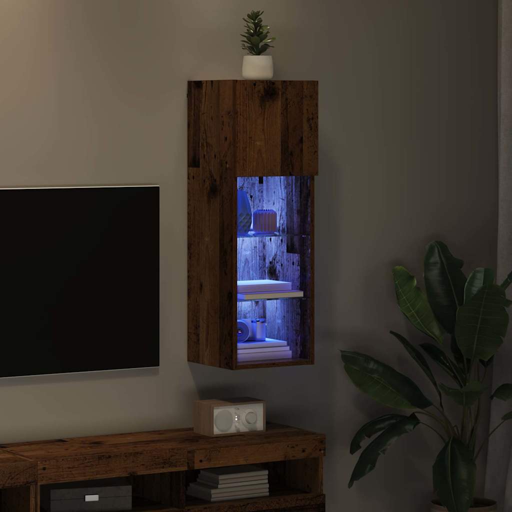 Wandgemonteerd tv-meubel Oudhout 30,5 x 30 x 90 cm Bewerkt hout is nu te koop bij PeponiXL, paradijselijk wonen!