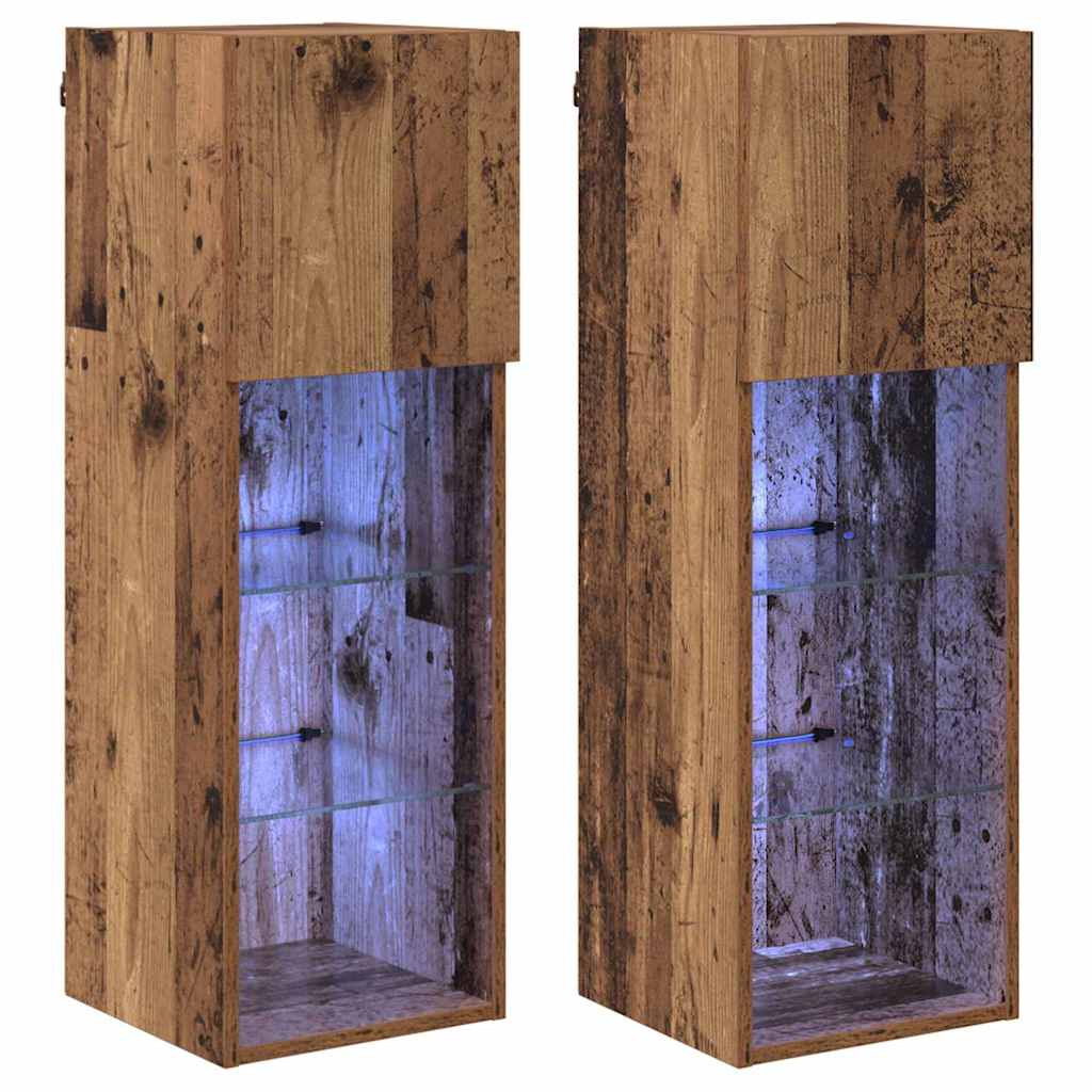 Wandgemonteerde TV-kasten 2 pcs Oudhout 30,5 x 30 x 90 cm is nu te koop bij PeponiXL, paradijselijk wonen!