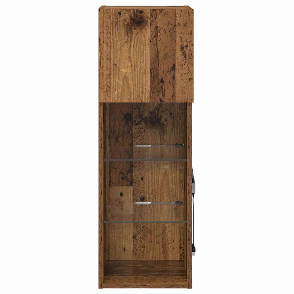 Wandgemonteerde TV-kasten 2 pcs Oudhout 30,5 x 30 x 90 cm is nu te koop bij PeponiXL, paradijselijk wonen!