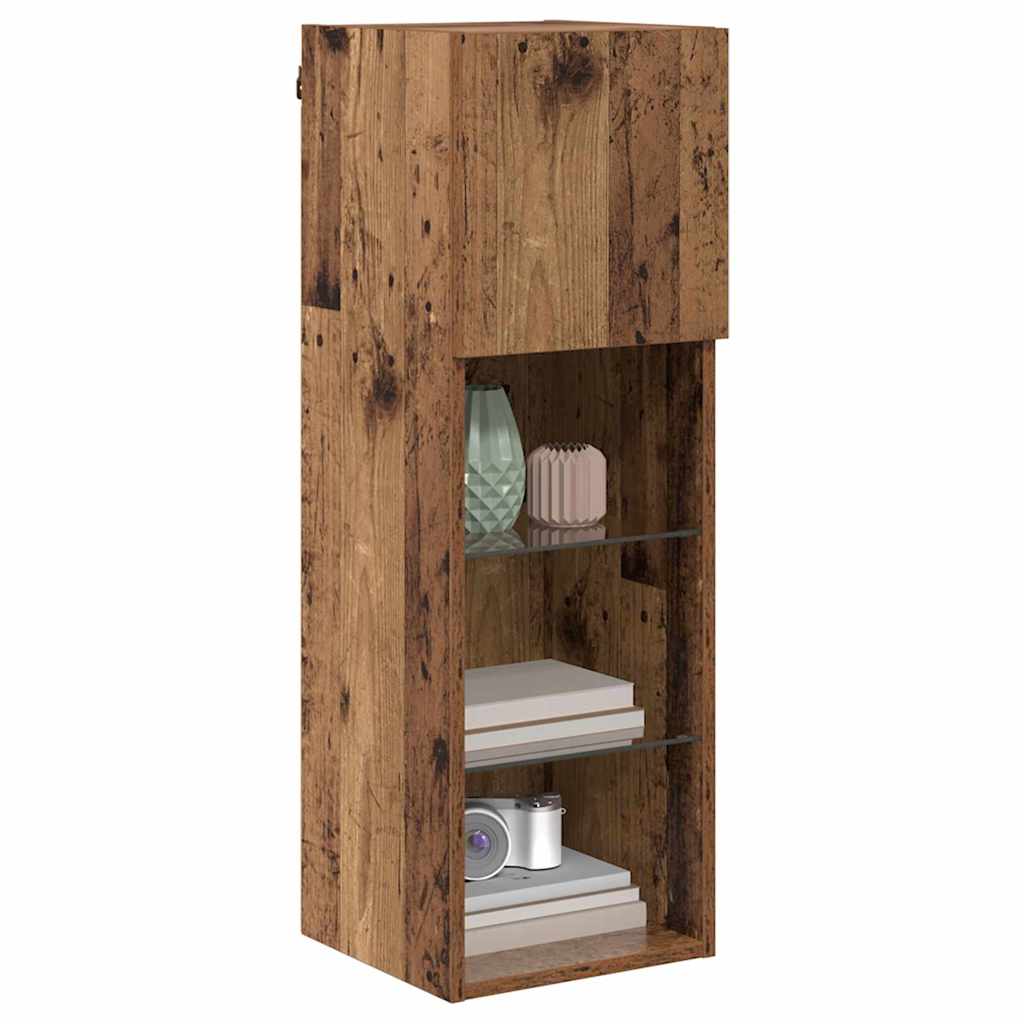 Wandgemonteerde TV-kasten 2 pcs Oudhout 30,5 x 30 x 90 cm is nu te koop bij PeponiXL, paradijselijk wonen!