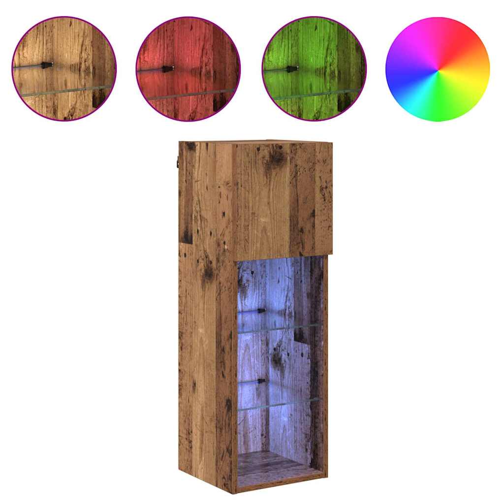Wandgemonteerde TV-kasten 2 pcs Oudhout 30,5 x 30 x 90 cm is nu te koop bij PeponiXL, paradijselijk wonen!
