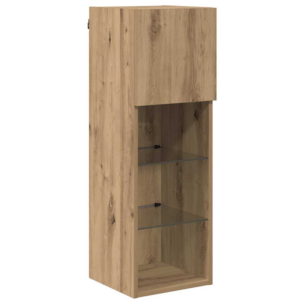 Wandgemonteerde TV-kasten 2 pcs Artisan Eiken 30,5 x 30 x 90 cm is nu te koop bij PeponiXL, paradijselijk wonen!