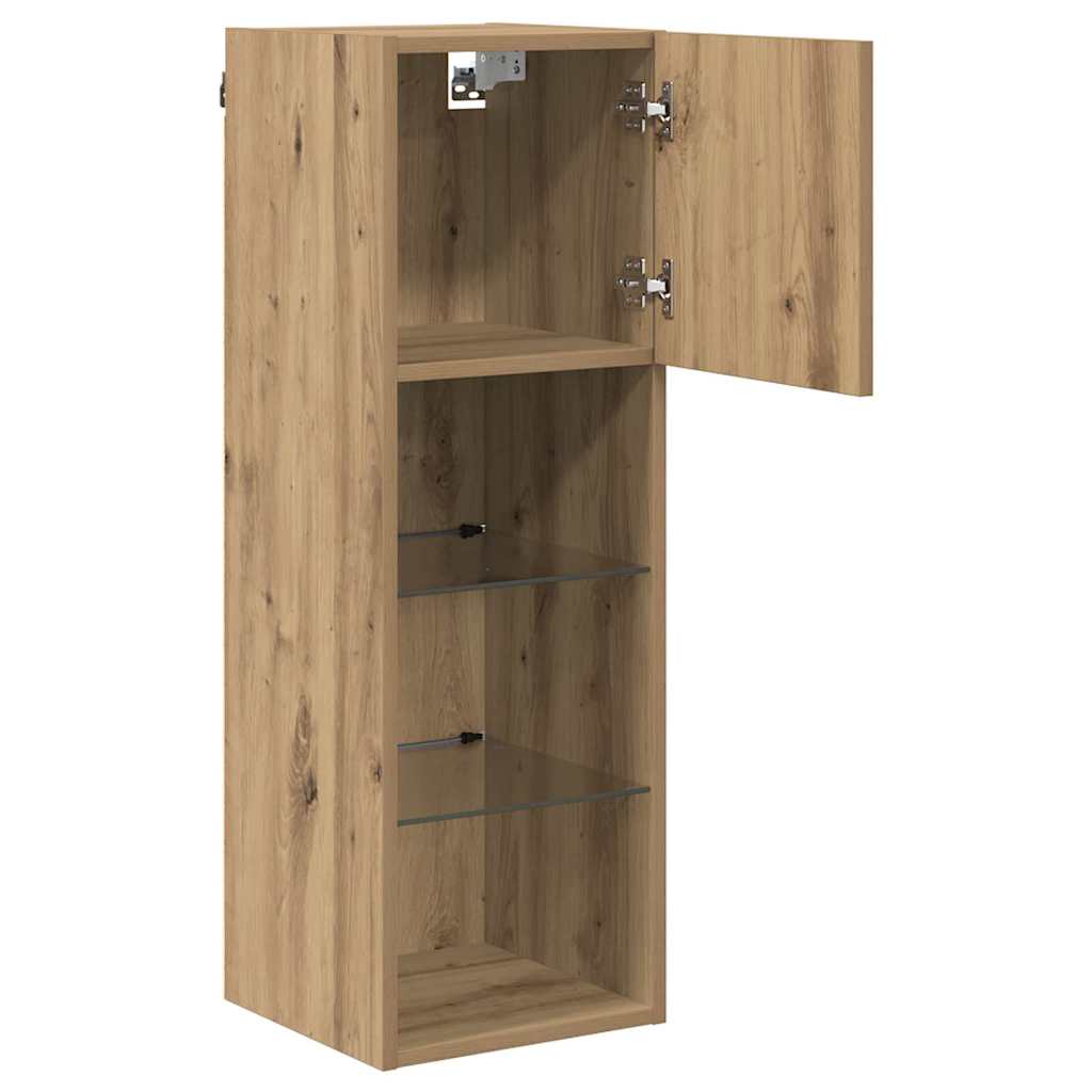 Wandgemonteerde TV-kasten 2 pcs Artisan Eiken 30,5 x 30 x 90 cm is nu te koop bij PeponiXL, paradijselijk wonen!
