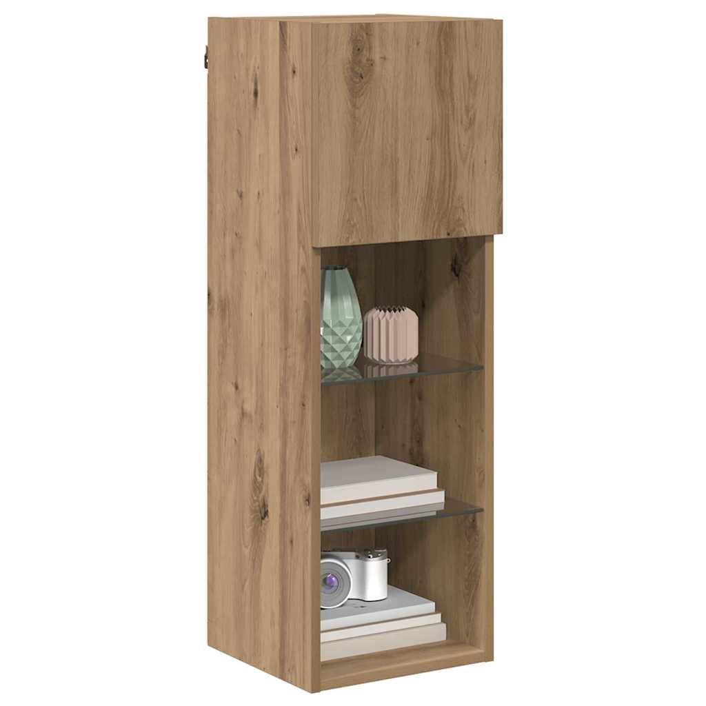 Wandgemonteerde TV-kasten 2 pcs Artisan Eiken 30,5 x 30 x 90 cm is nu te koop bij PeponiXL, paradijselijk wonen!