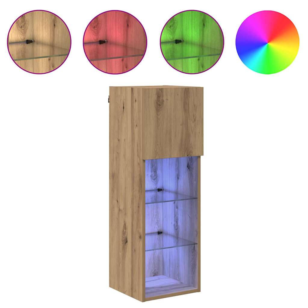 Wandgemonteerde TV-kasten 2 pcs Artisan Eiken 30,5 x 30 x 90 cm is nu te koop bij PeponiXL, paradijselijk wonen!