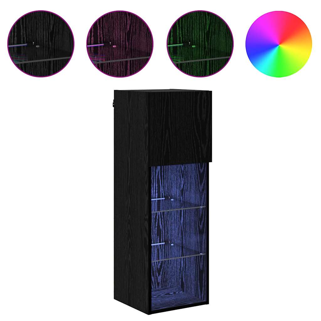 Wandgemonteerd tv-meubel Zwart Eiken 30,5 x 30 x 90 cm is nu te koop bij PeponiXL, paradijselijk wonen!