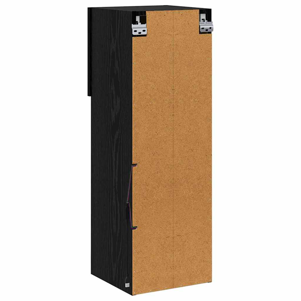 Wandgemonteerde TV-kasten 2 pcs Zwart Eiken 30,5 x 30 x 90 cm is nu te koop bij PeponiXL, paradijselijk wonen!