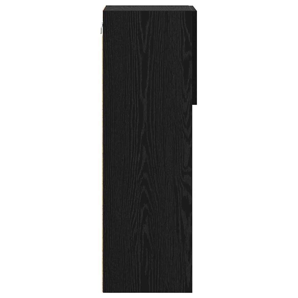 Wandgemonteerde TV-kasten 2 pcs Zwart Eiken 30,5 x 30 x 90 cm is nu te koop bij PeponiXL, paradijselijk wonen!