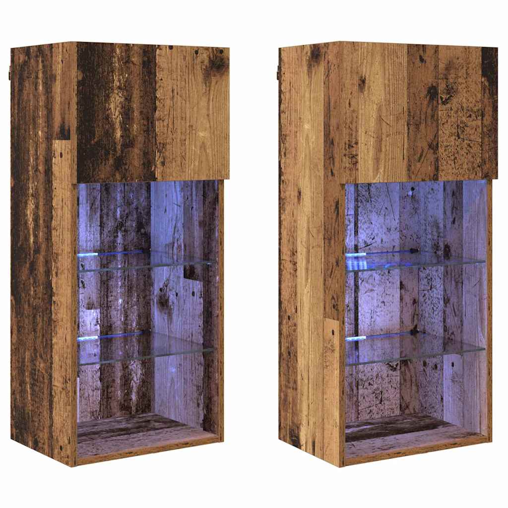 Wandgemonteerde TV-kasten 2 pcs Oudhout 40,5 x 30 x 90 cm is nu te koop bij PeponiXL, paradijselijk wonen!