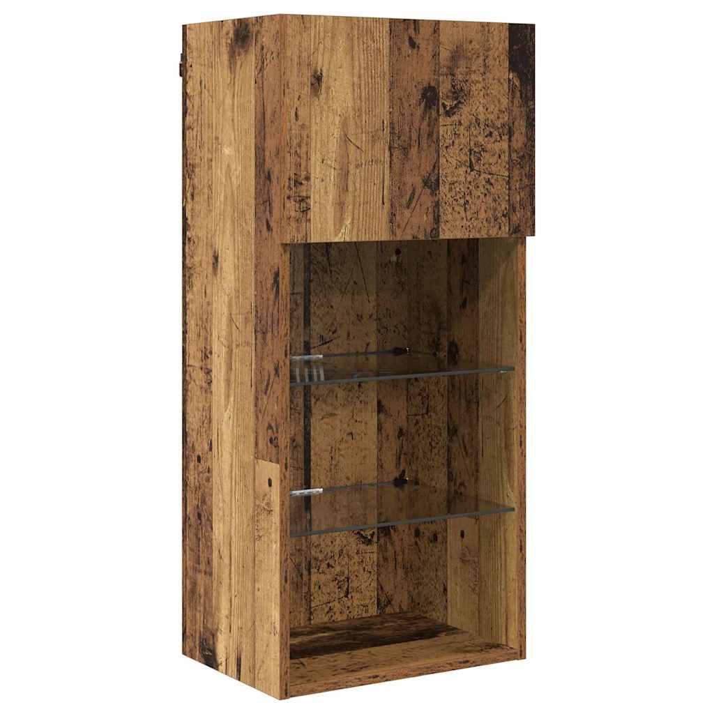 Wandgemonteerde TV-kasten 2 pcs Oudhout 40,5 x 30 x 90 cm is nu te koop bij PeponiXL, paradijselijk wonen!
