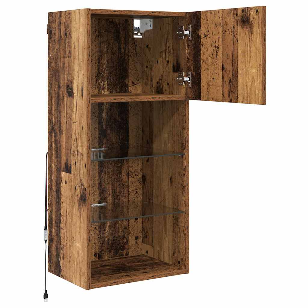 Wandgemonteerde TV-kasten 2 pcs Oudhout 40,5 x 30 x 90 cm is nu te koop bij PeponiXL, paradijselijk wonen!