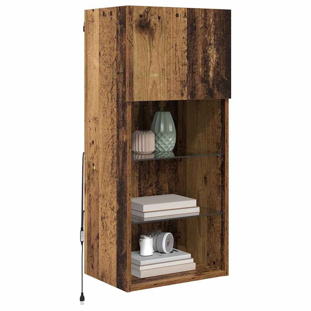 Wandgemonteerde TV-kasten 2 pcs Oudhout 40,5 x 30 x 90 cm is nu te koop bij PeponiXL, paradijselijk wonen!