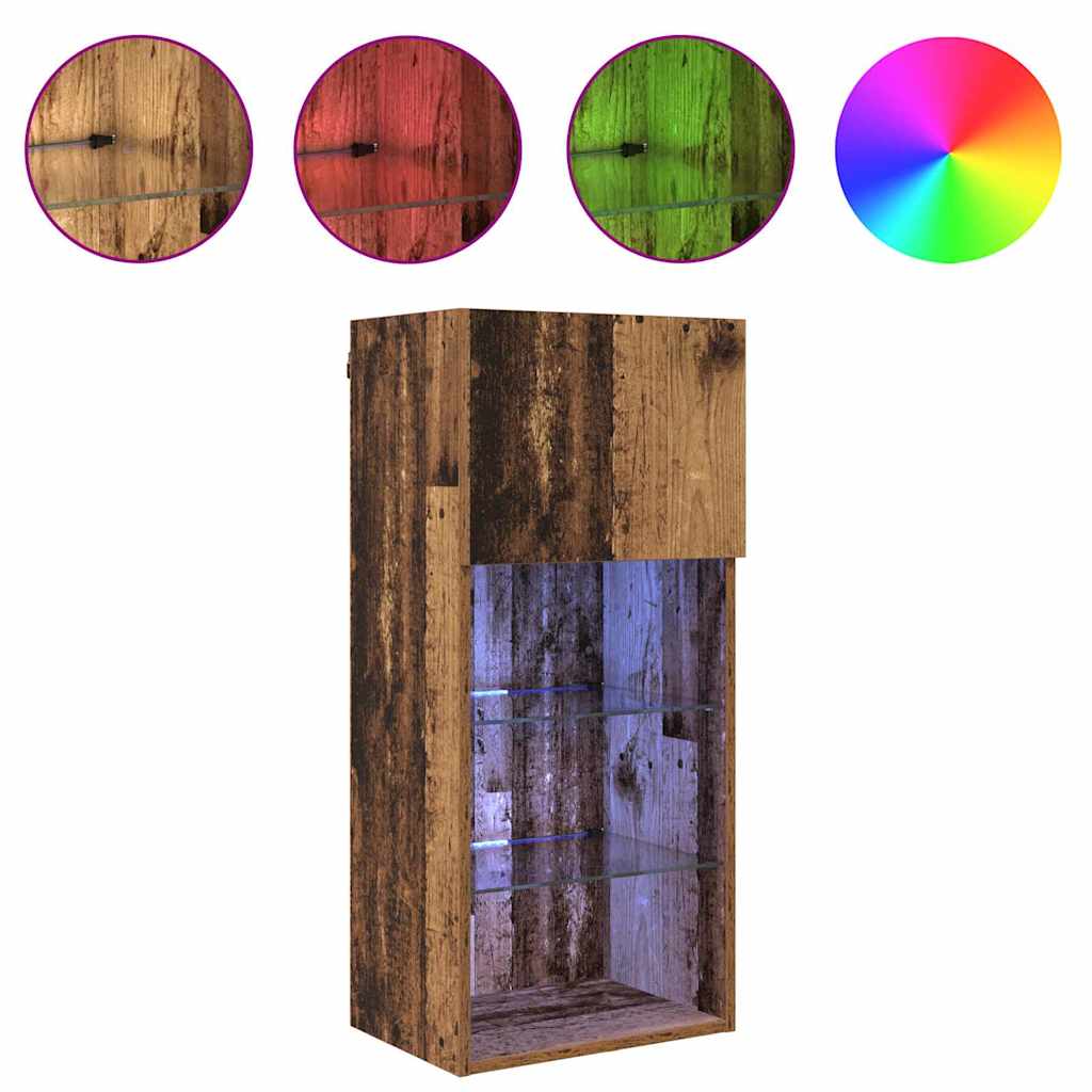 Wandgemonteerde TV-kasten 2 pcs Oudhout 40,5 x 30 x 90 cm is nu te koop bij PeponiXL, paradijselijk wonen!