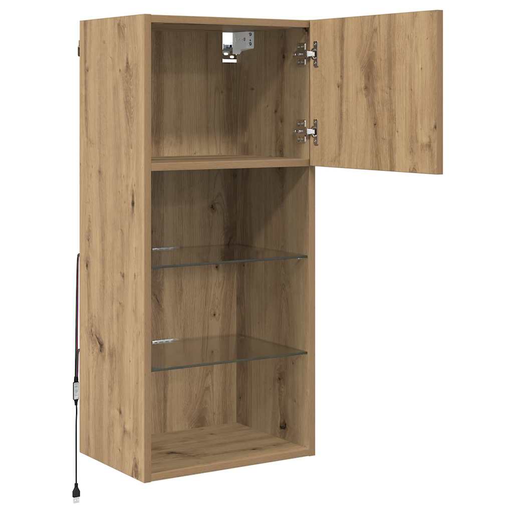 Wandgemonteerde TV-kasten 2 pcs Artisan Eiken 40,5 x 30 x 90 cm is nu te koop bij PeponiXL, paradijselijk wonen!