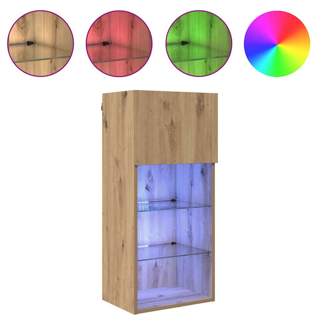 Wandgemonteerde TV-kasten 2 pcs Artisan Eiken 40,5 x 30 x 90 cm is nu te koop bij PeponiXL, paradijselijk wonen!