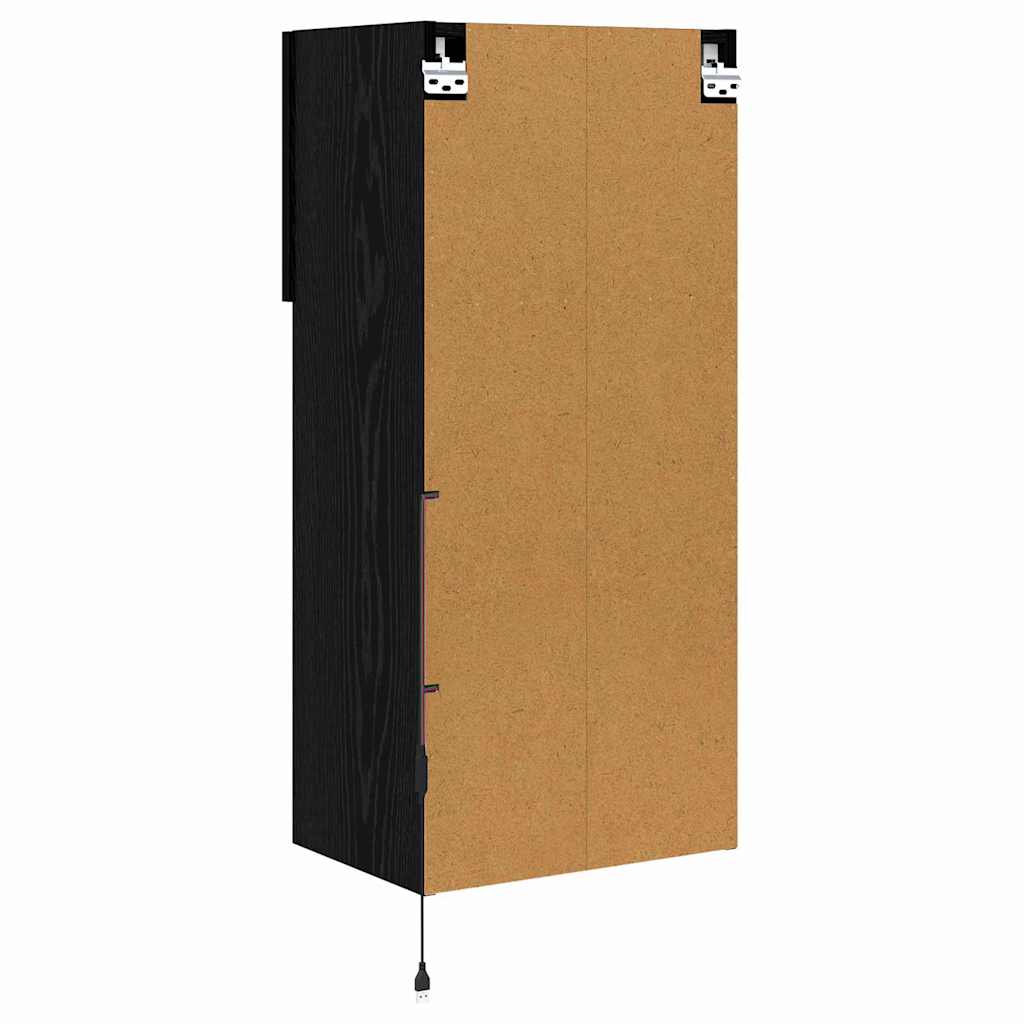 Wandgemonteerde TV-kasten 2 pcs Zwart Eiken 40,5 x 30 x 90 cm is nu te koop bij PeponiXL, paradijselijk wonen!