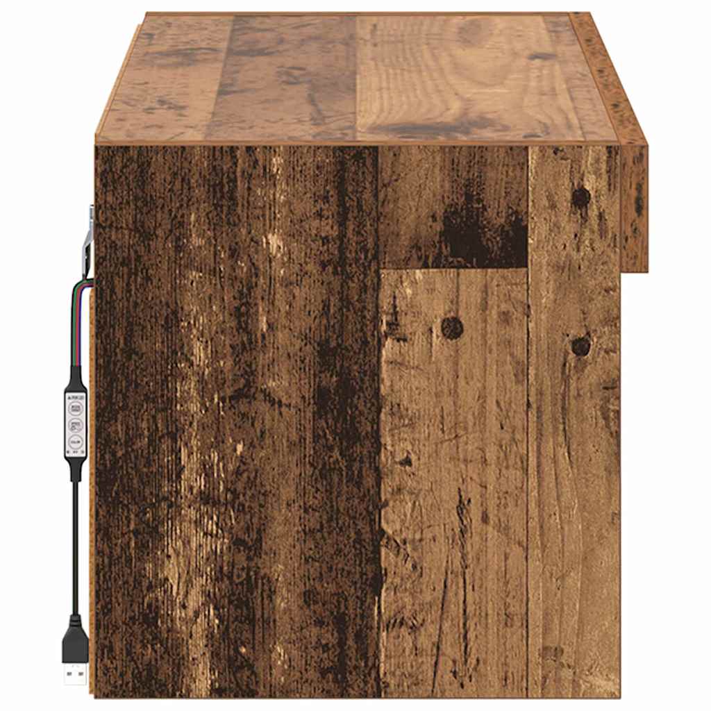 Tv-meubelset met LED Oud Hout 60 x 30 x 30 cm Bewerkt hout is nu te koop bij PeponiXL, paradijselijk wonen!