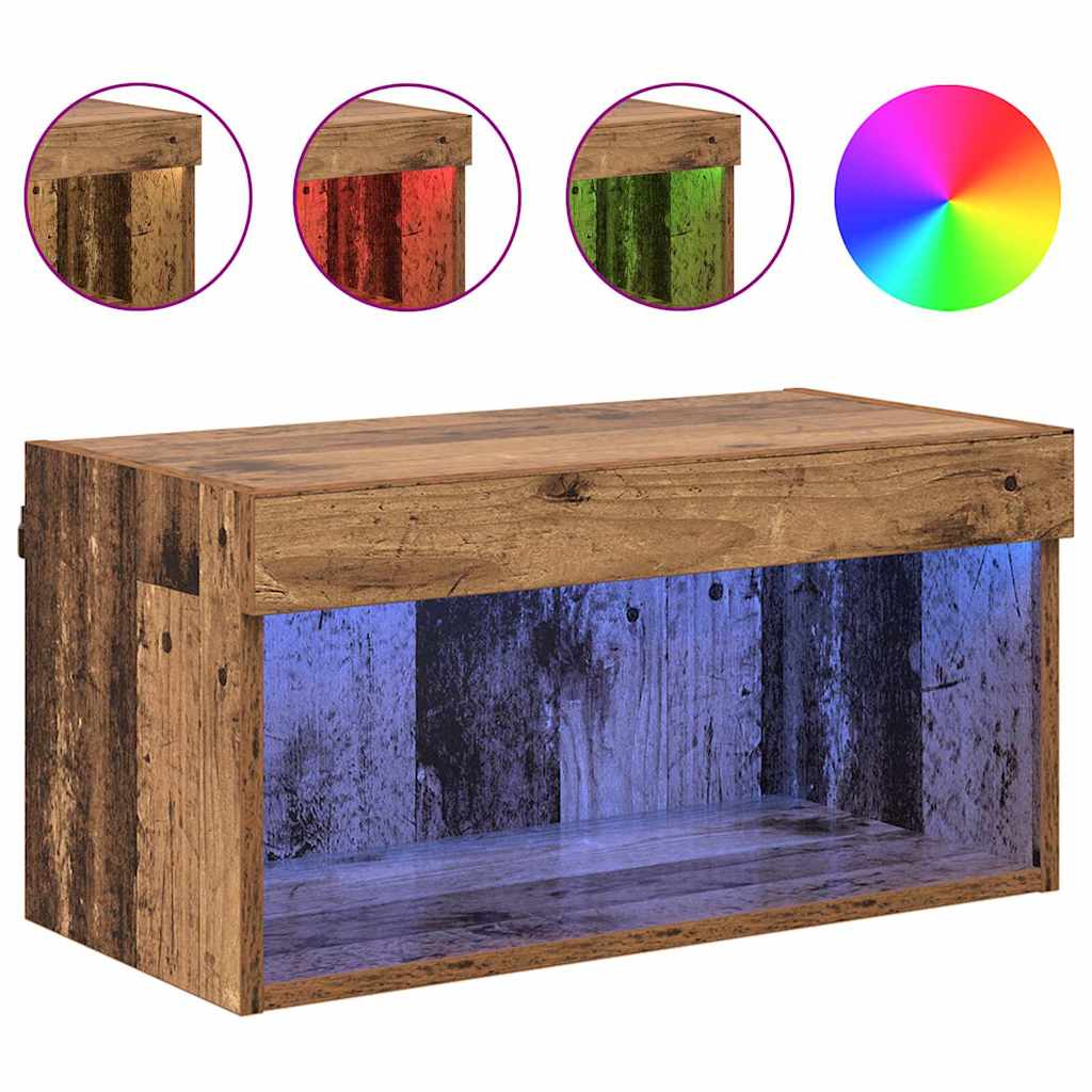 Tv-meubelset met LED Oud Hout 60 x 30 x 30 cm Bewerkt hout is nu te koop bij PeponiXL, paradijselijk wonen!