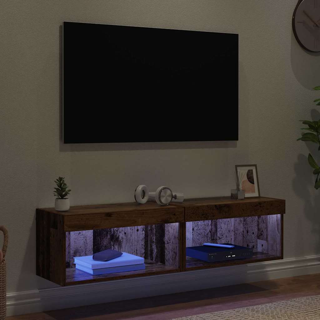 Tv-meubelset 2 pcs Oud Hout 60 x 30 x 30 cm Bewerkt hout is nu te koop bij PeponiXL, paradijselijk wonen!