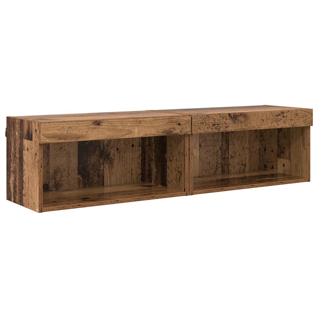 Tv-meubelset 2 pcs Oud Hout 60 x 30 x 30 cm Bewerkt hout is nu te koop bij PeponiXL, paradijselijk wonen!