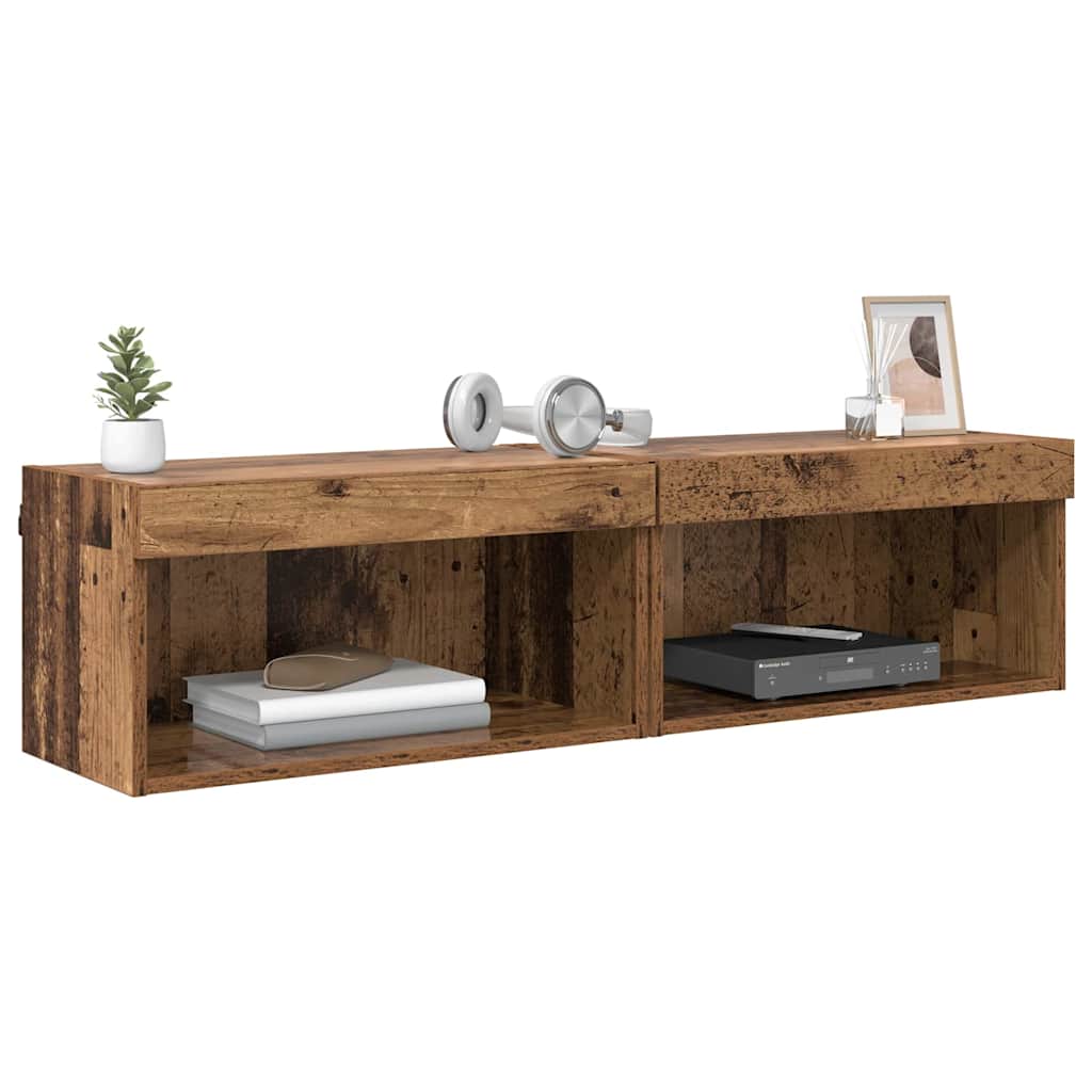 Tv-meubelset 2 pcs Oud Hout 60 x 30 x 30 cm Bewerkt hout is nu te koop bij PeponiXL, paradijselijk wonen!
