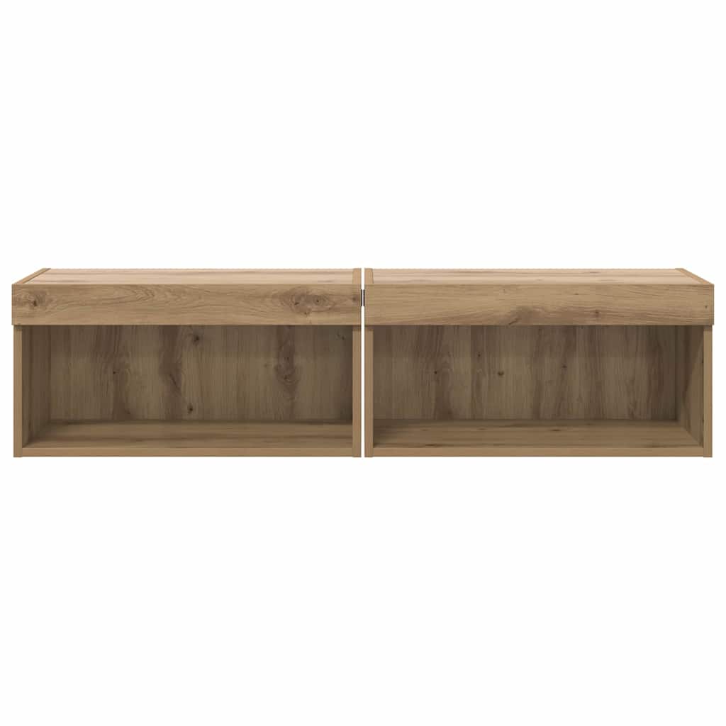 Tv-meubelset 2 pcs Artisan Eiken 60 x 30 x 30 cm Bewerkt hout is nu te koop bij PeponiXL, paradijselijk wonen!