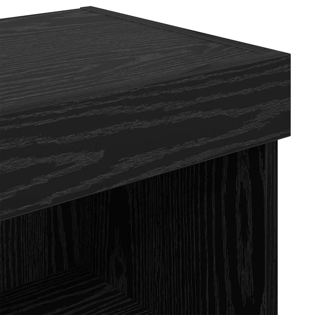 Tv-meubelset met LED Wandgemonteerd Zwart Eiken Bewerkt hout is nu te koop bij PeponiXL, paradijselijk wonen!