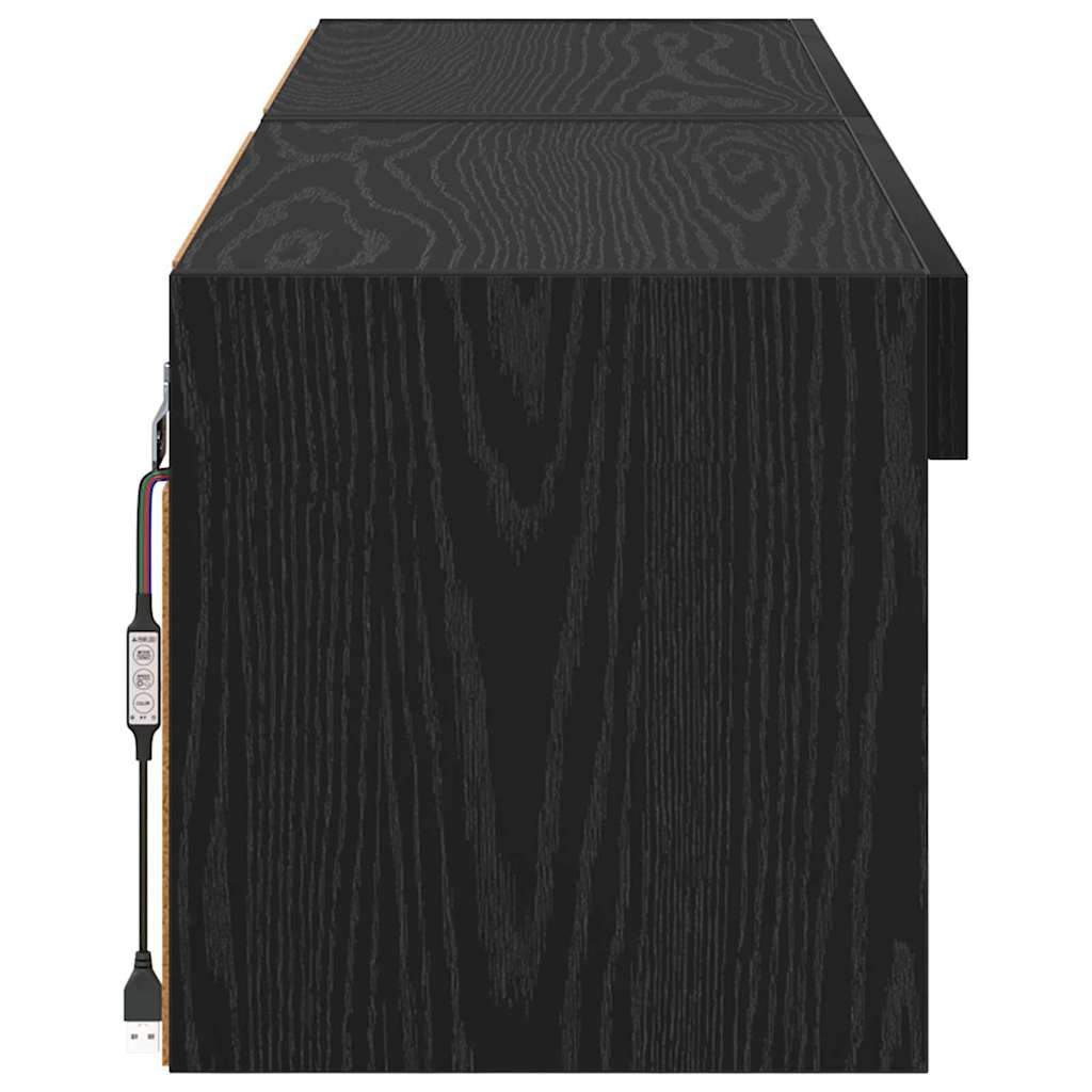 Tv-meubelset 2 pcs Zwart Eiken 60 x 30 x 30 cm Bewerkt hout is nu te koop bij PeponiXL, paradijselijk wonen!